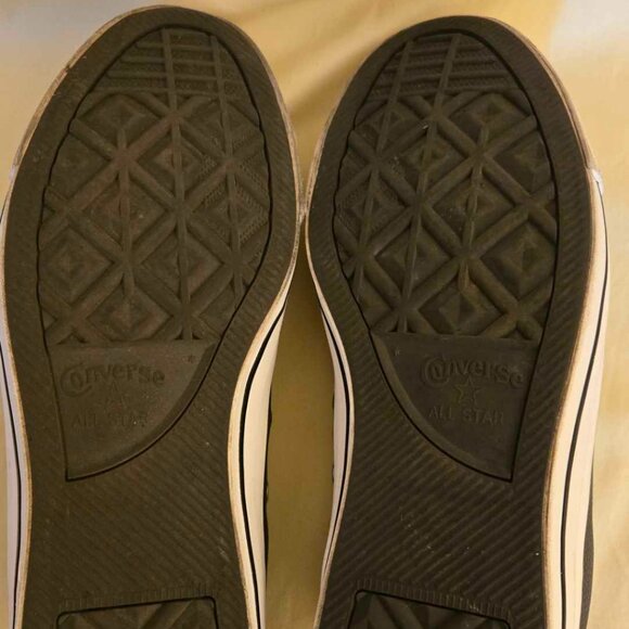 Grey Leather Converse All Stars Low Top Sneakers Men's Size 9 Women's Size 11 - Picture 4 of 12